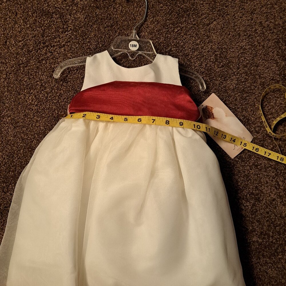 NWT US Angels Toddler Sleeveless Satin Flower Girl,Communion Dress With Sash - Picture 3 of 11